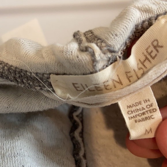 Eileen Fisher Long Marled Grey Button Cardigan Hoodie - Picture 5 of 6